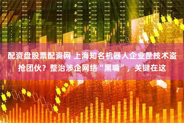 配资盘股票配资网 上海知名机器人企业是技术盗抢团伙？整治涉企网络“黑嘴”，关键在这